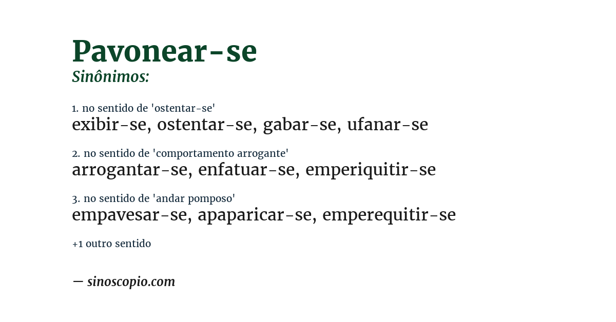Sinônimo de pavonear-se