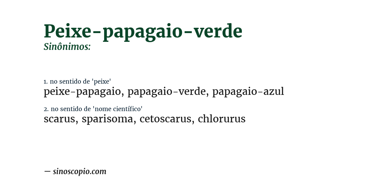 Sinônimo de peixe-papagaio-verde