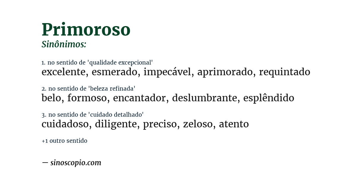 Sinônimo de primoroso
