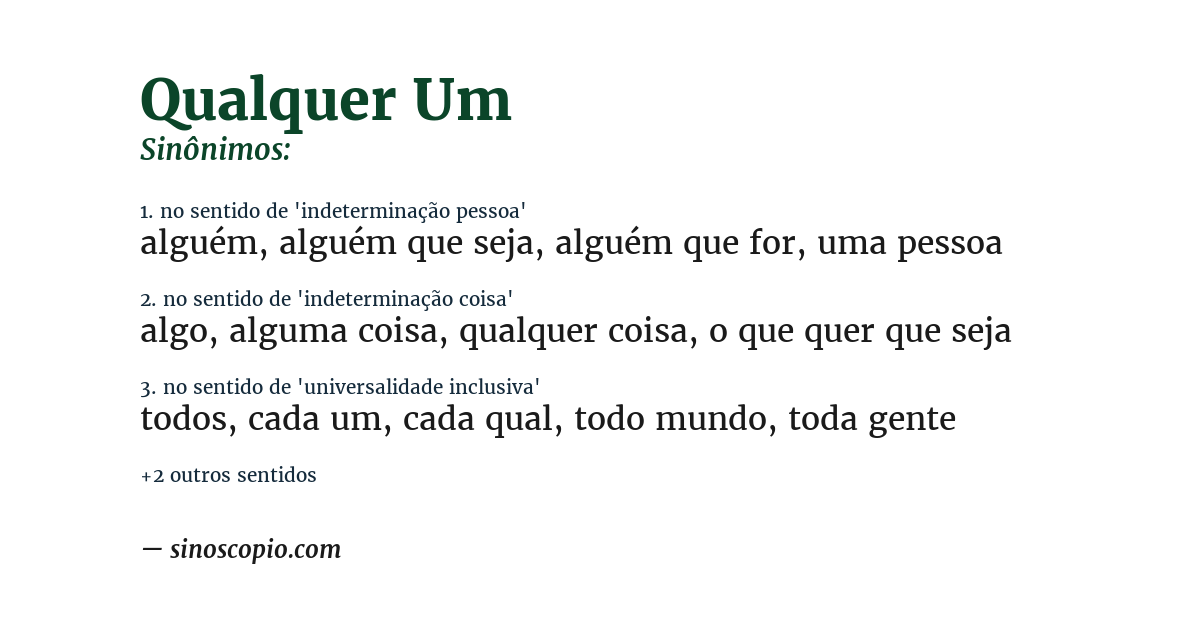 Sinônimo de qualquer um