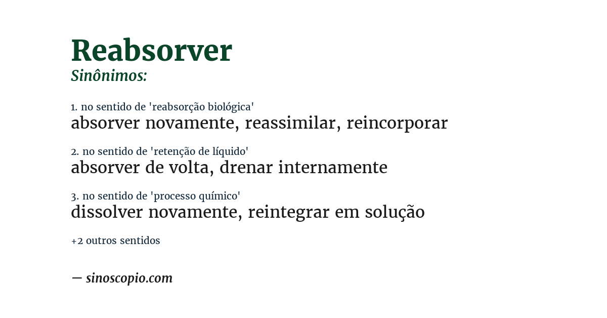 Sinônimo de reabsorver