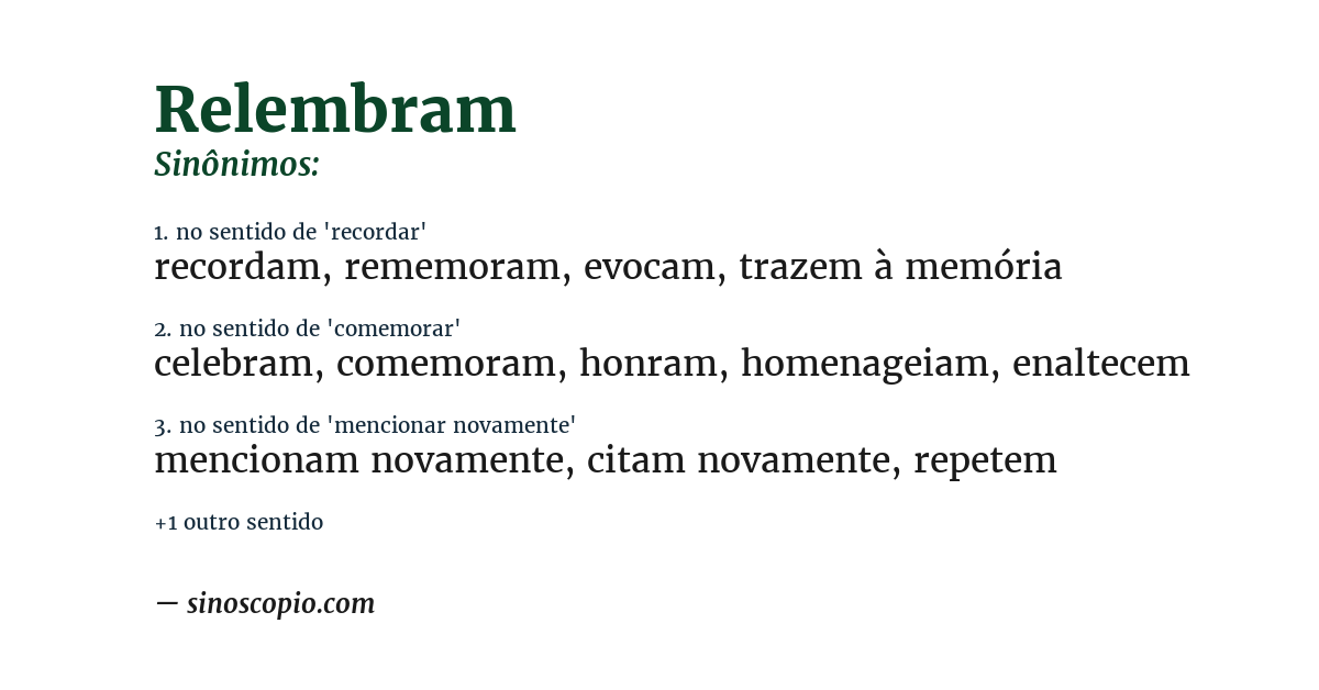 Sinônimo de relembram