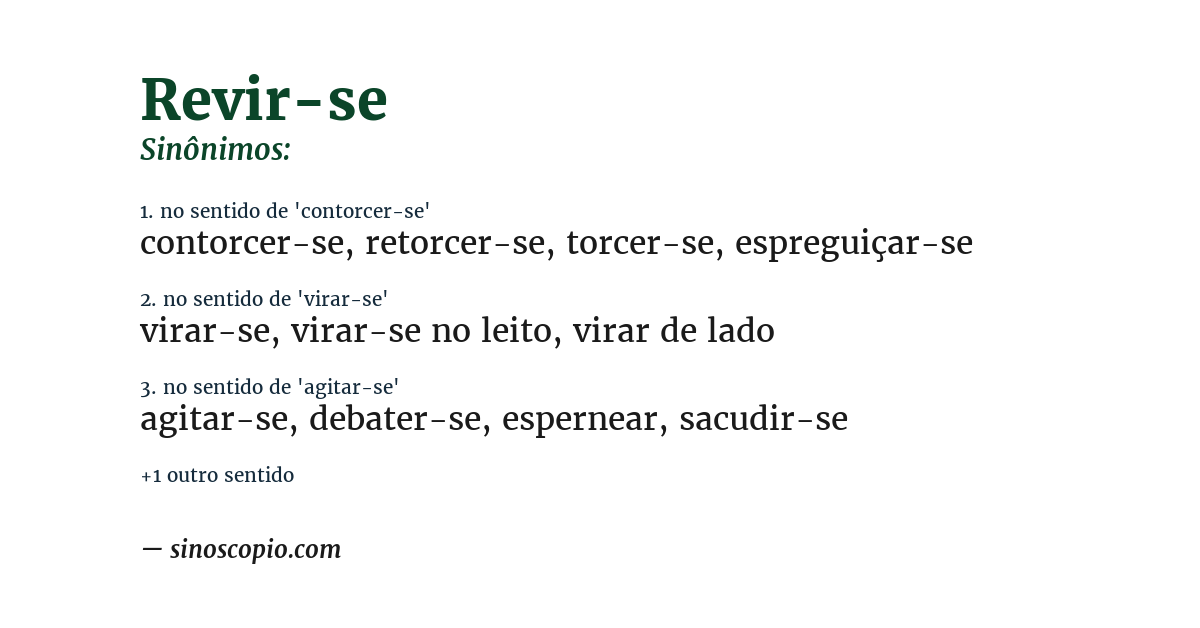 Sinônimo de revir-se