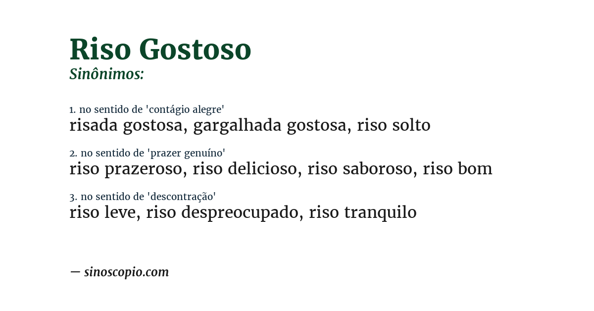 Sinônimo de riso gostoso
