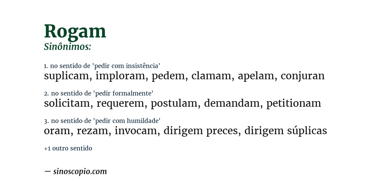 Sinônimo de rogam