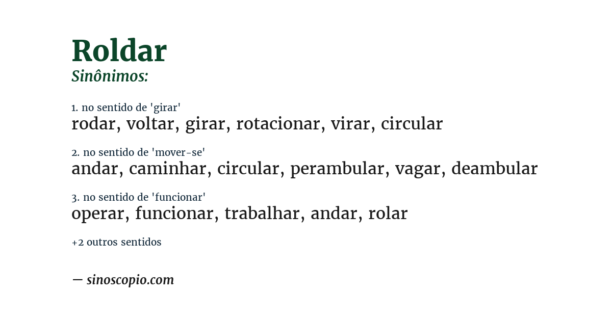 Sinônimo de roldar