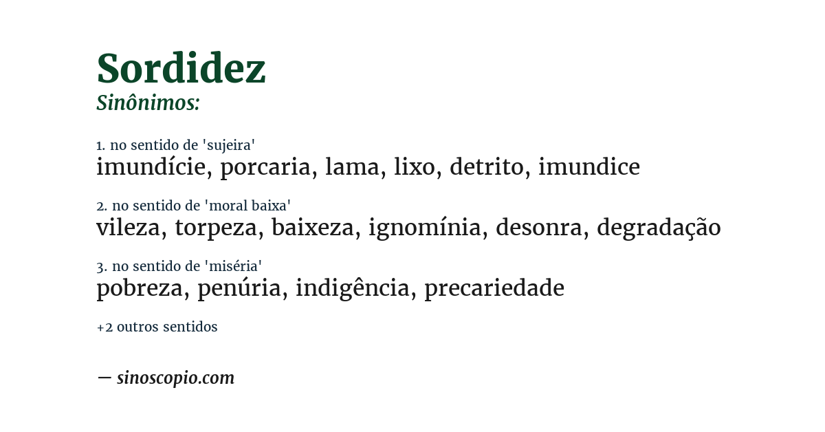 Sinônimo de sordidez