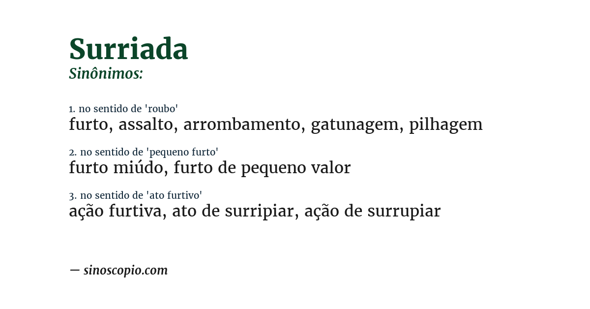 Sinônimo de surriada
