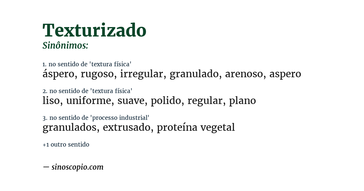 Sinônimo de texturizado