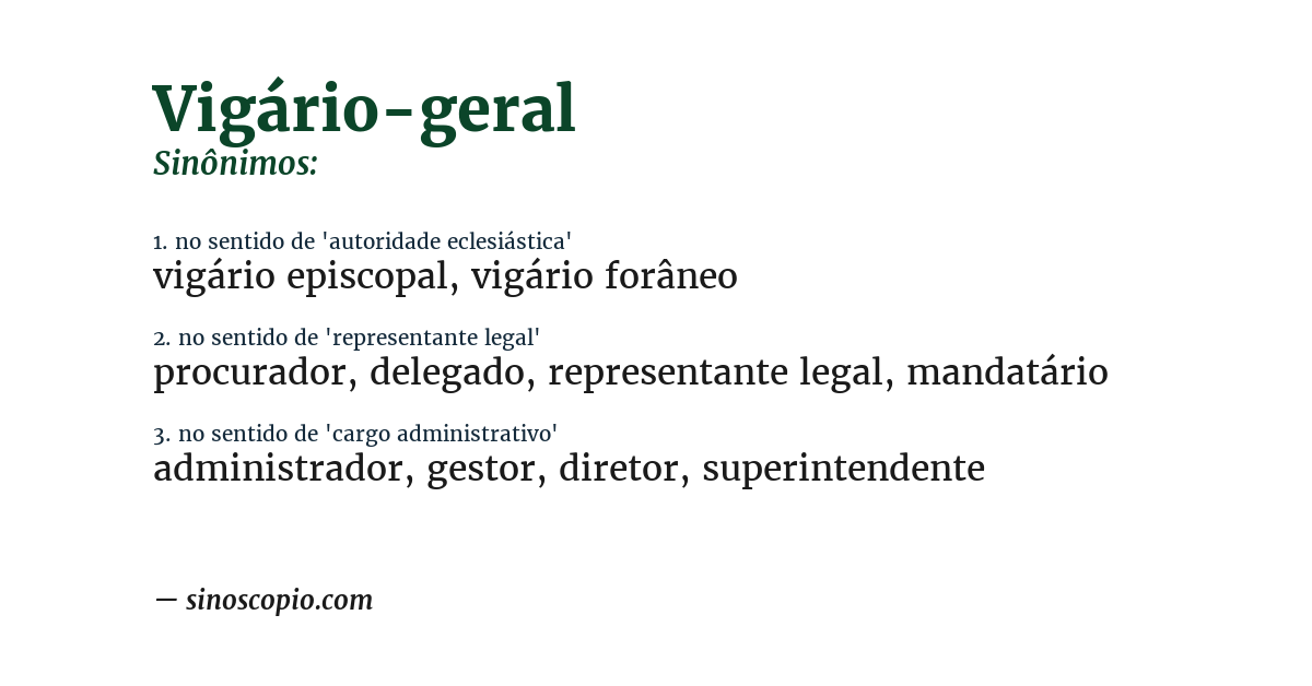 Sinônimo de vigário-geral