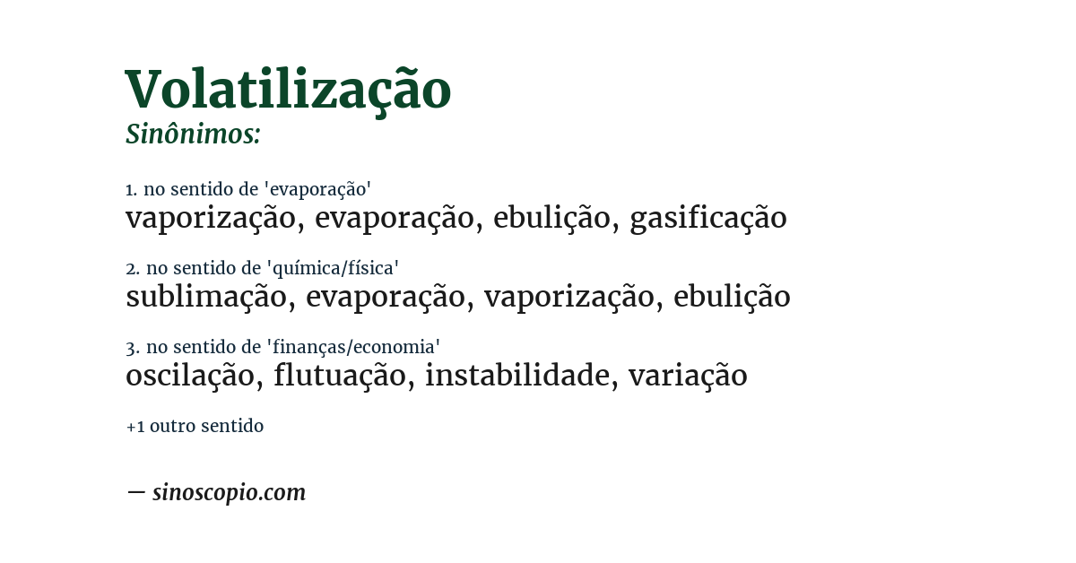 Sinônimo de volatilização