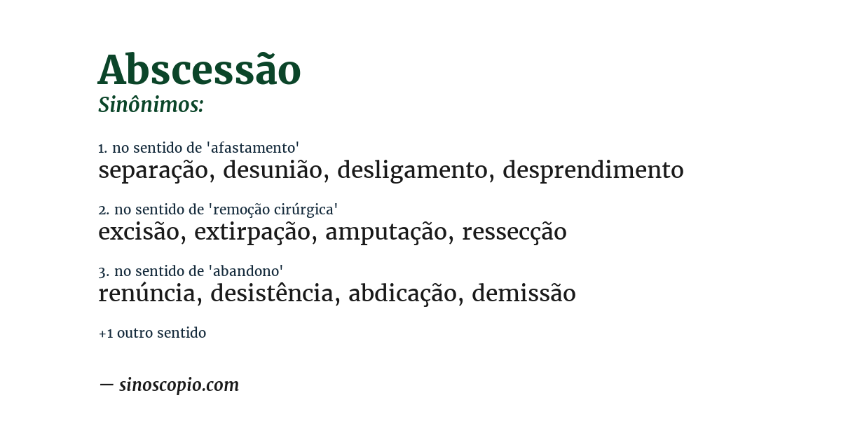 Sinônimo de abscessão