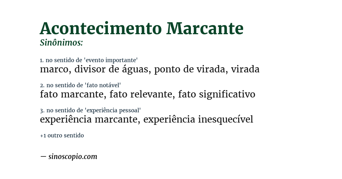 Sinônimo de acontecimento marcante