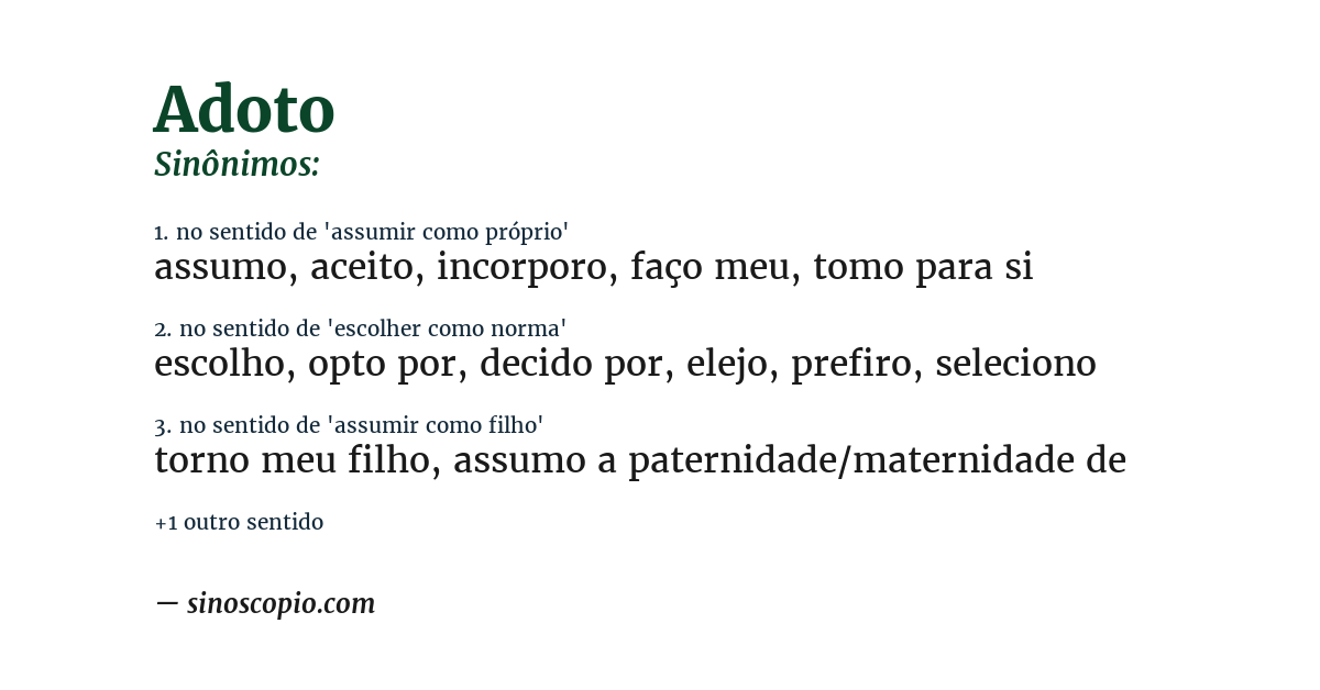 Sinônimo de adoto