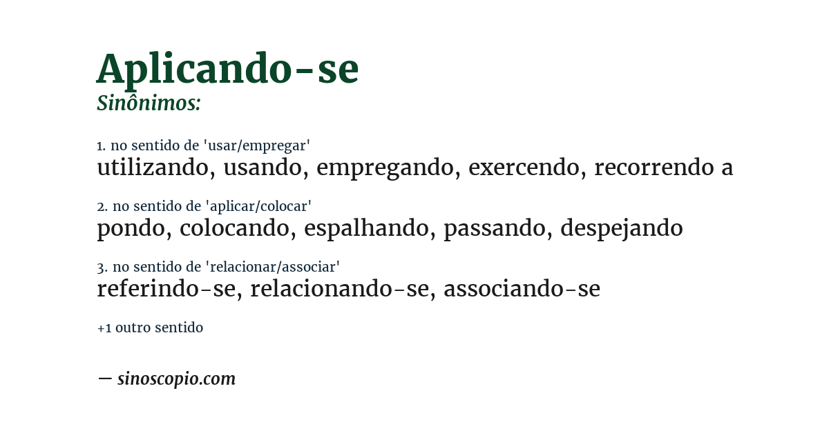 Sinônimo de aplicando-se