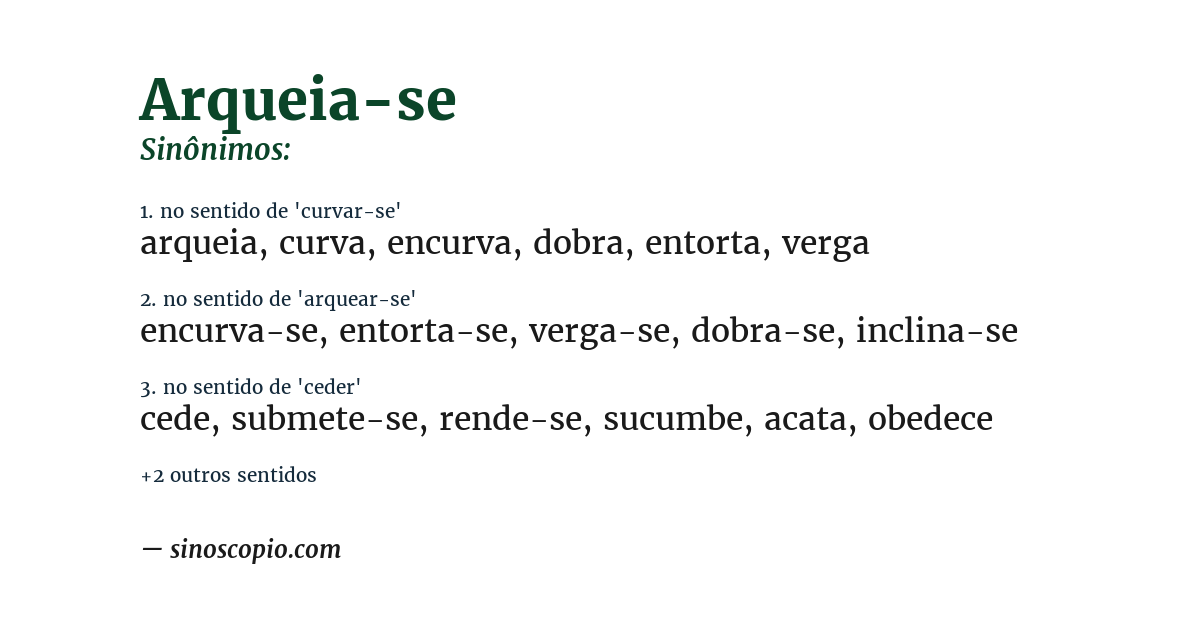 Sinônimo de arqueia-se