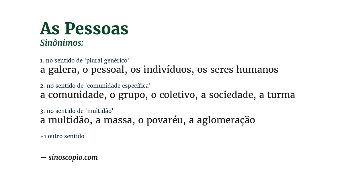 Sinônimo de as pessoas