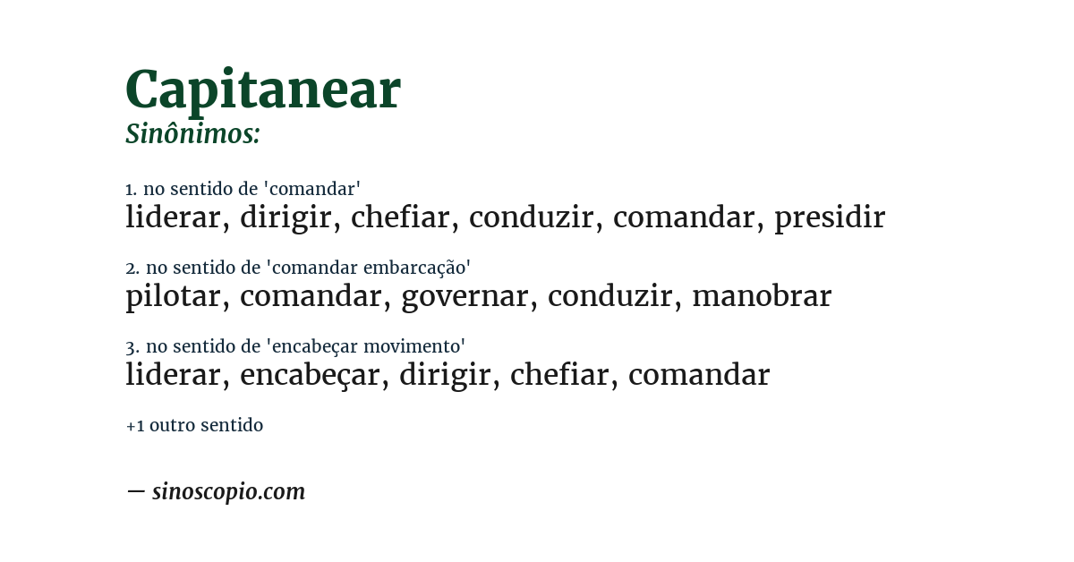 Sinônimo de capitanear