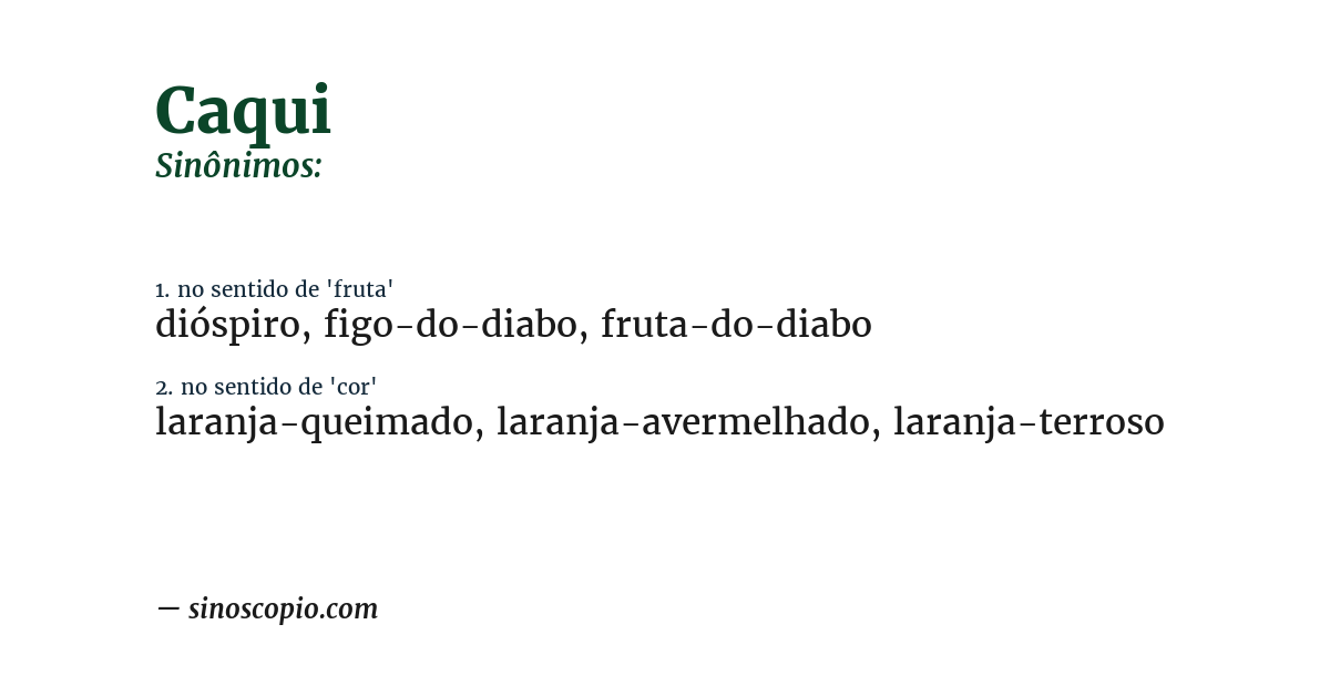 Sinônimo de caqui