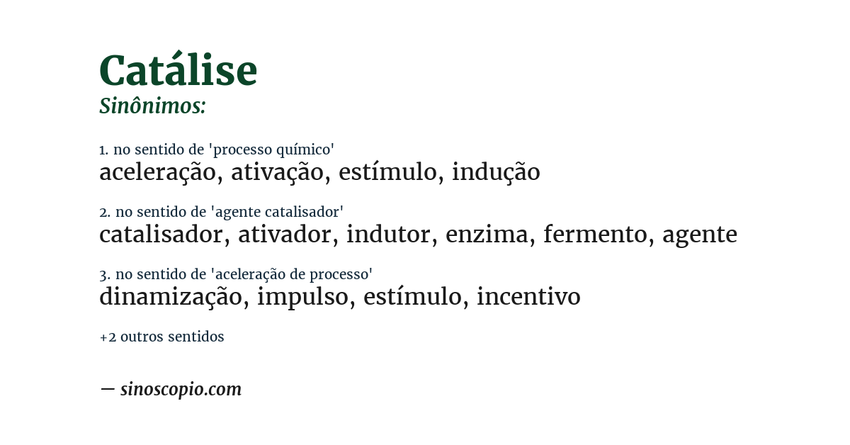 Sinônimo de catálise