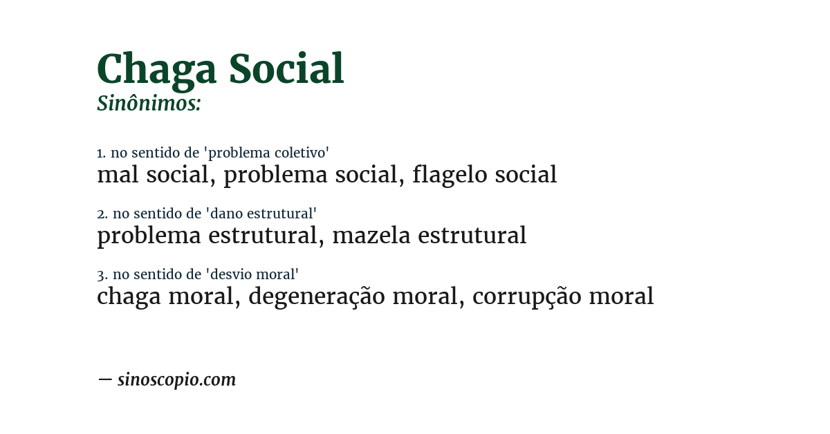 Sinônimo de chaga social