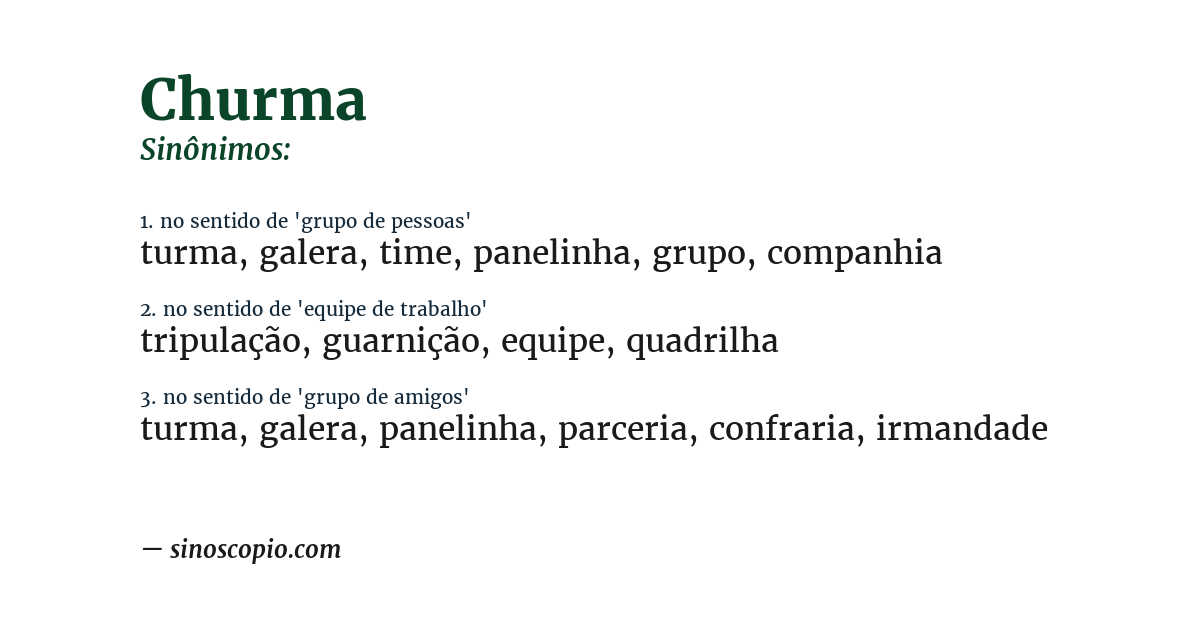 Sinônimo de churma