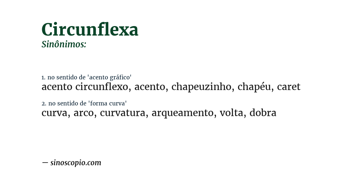 Sinônimo de circunflexa