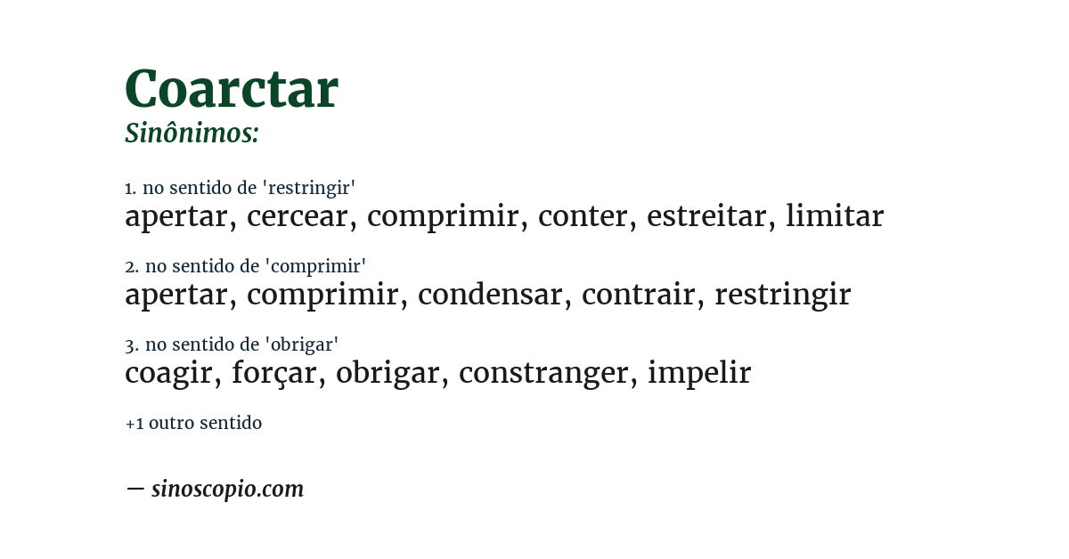 Sinônimo de coarctar