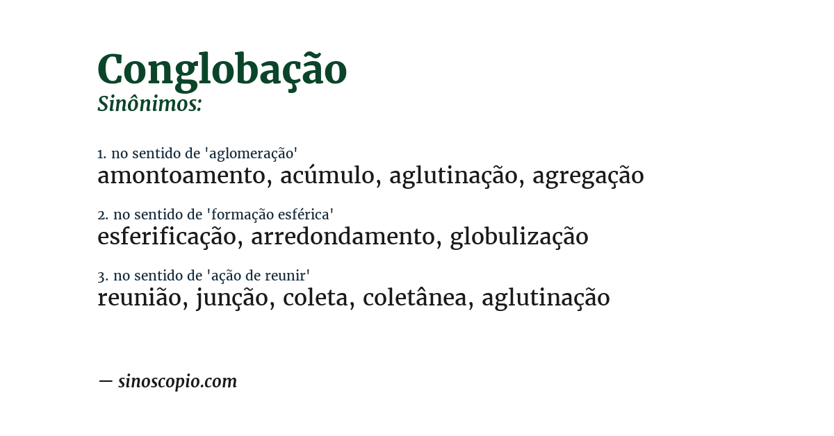 Sinônimo de conglobação