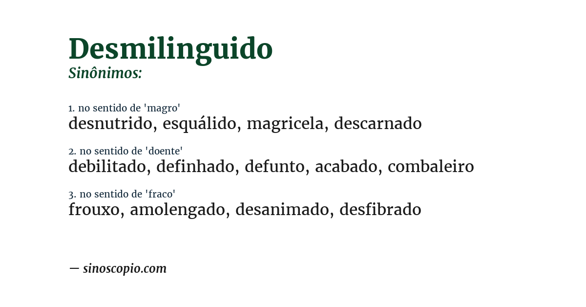 Sinônimo de desmilinguido