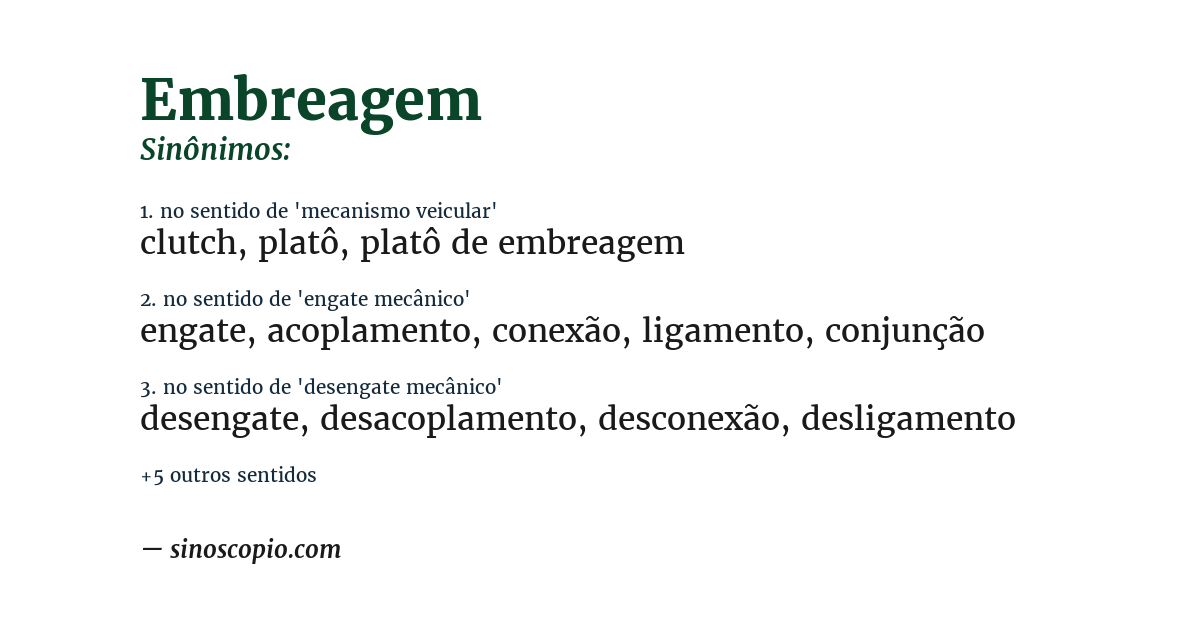 Sinônimo de embreagem