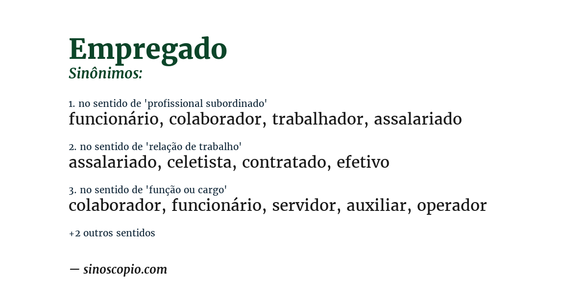 Sinônimo de empregado
