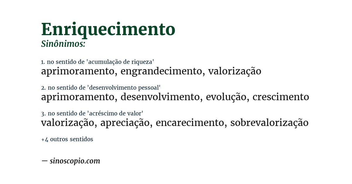 Sinônimo de enriquecimento