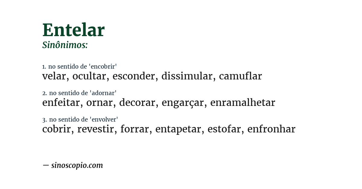 Sinônimo de entelar