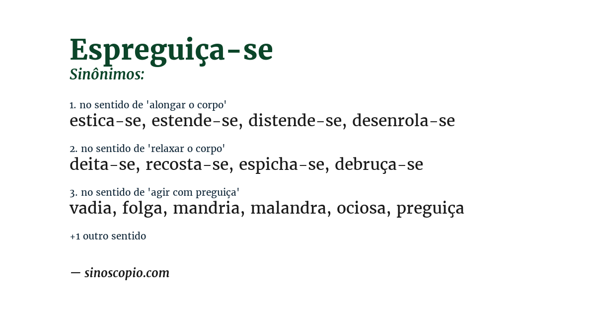 Sinônimo de espreguiça-se