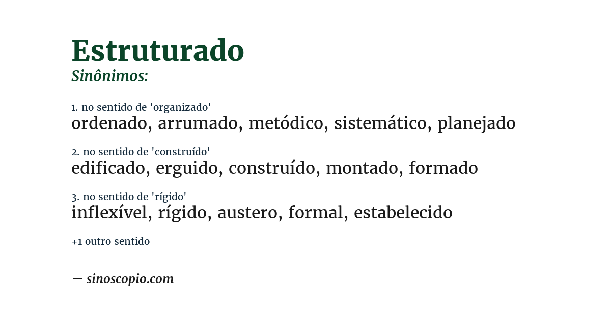 Sinônimo de estruturado