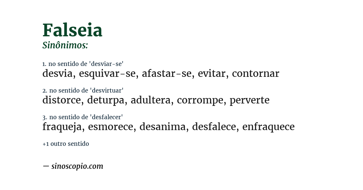 Sinônimo de falseia