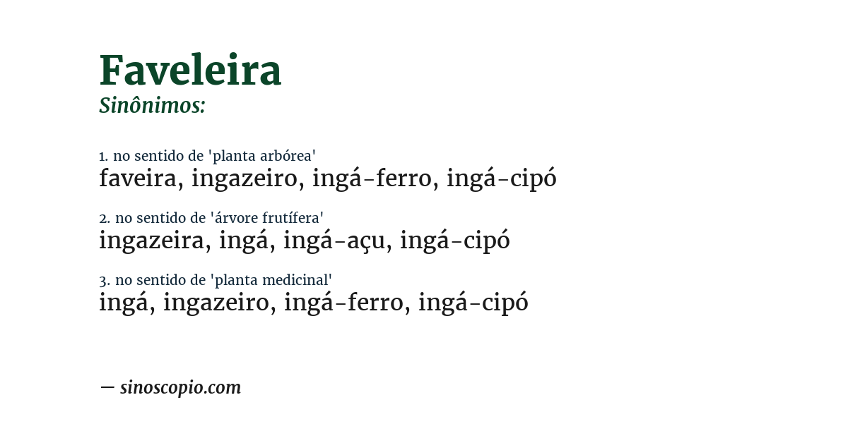 Sinônimo de faveleira