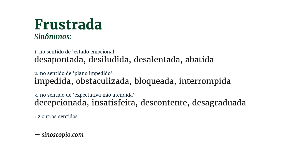 Sinônimo de frustrada