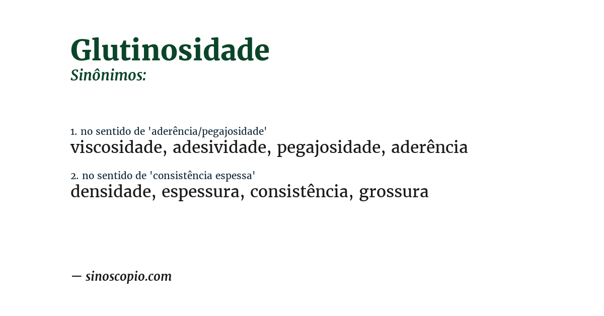 Sinônimo de glutinosidade