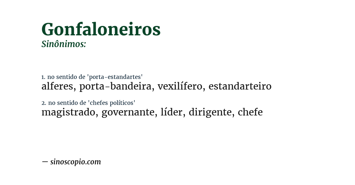 Sinônimo de gonfaloneiros