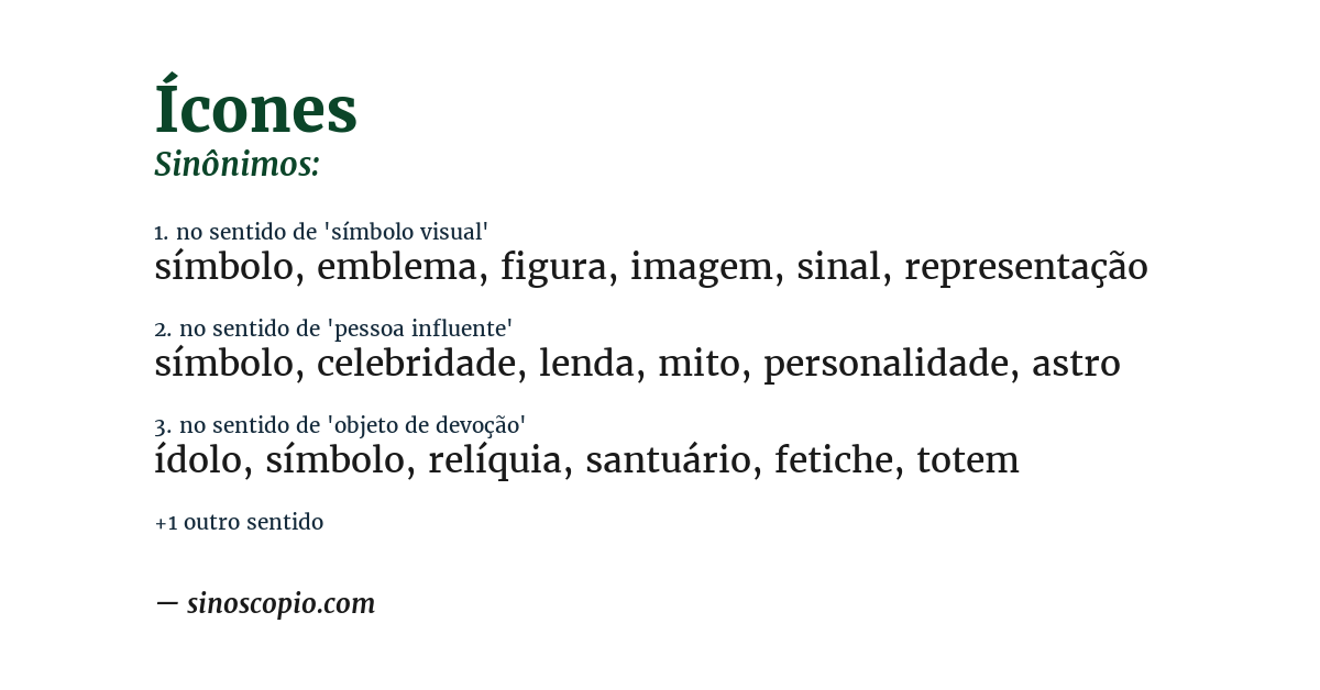 Sinônimo de ícones
