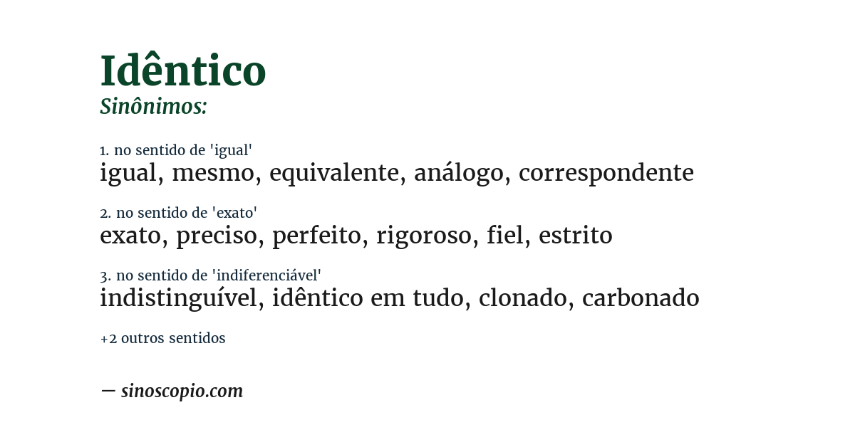 Sinônimo de idêntico