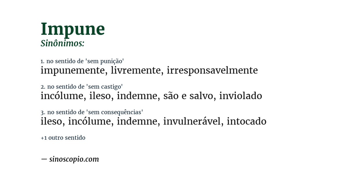 Sinônimo de impune