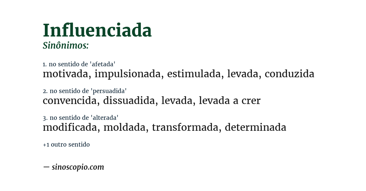 Sinônimo de influenciada