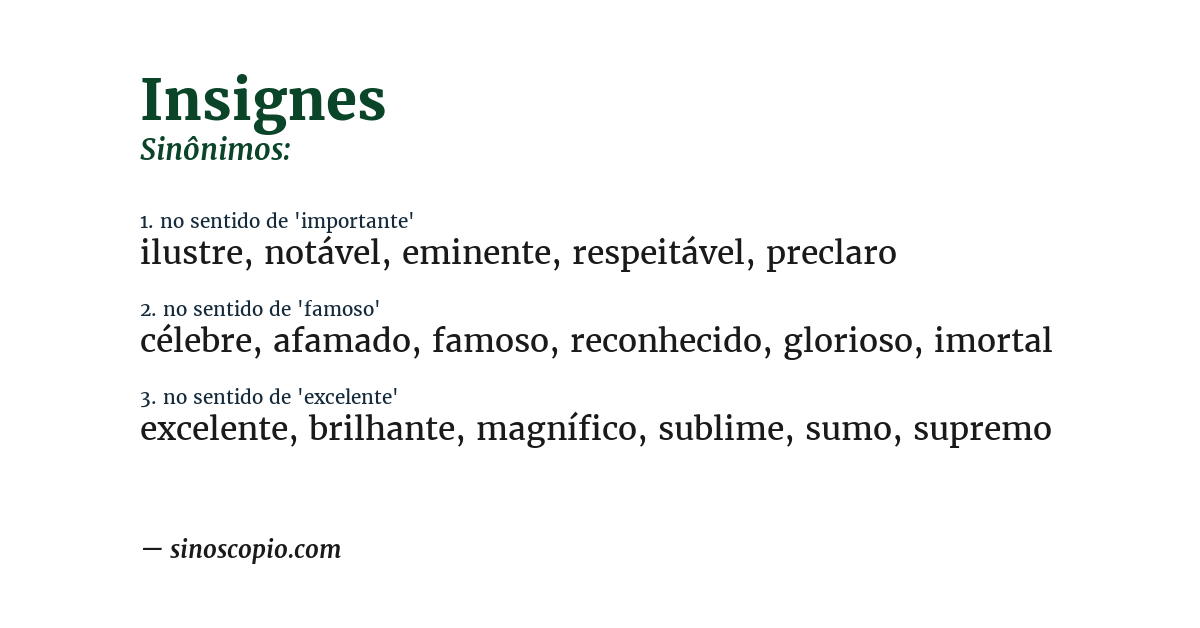 Sinônimo de insignes