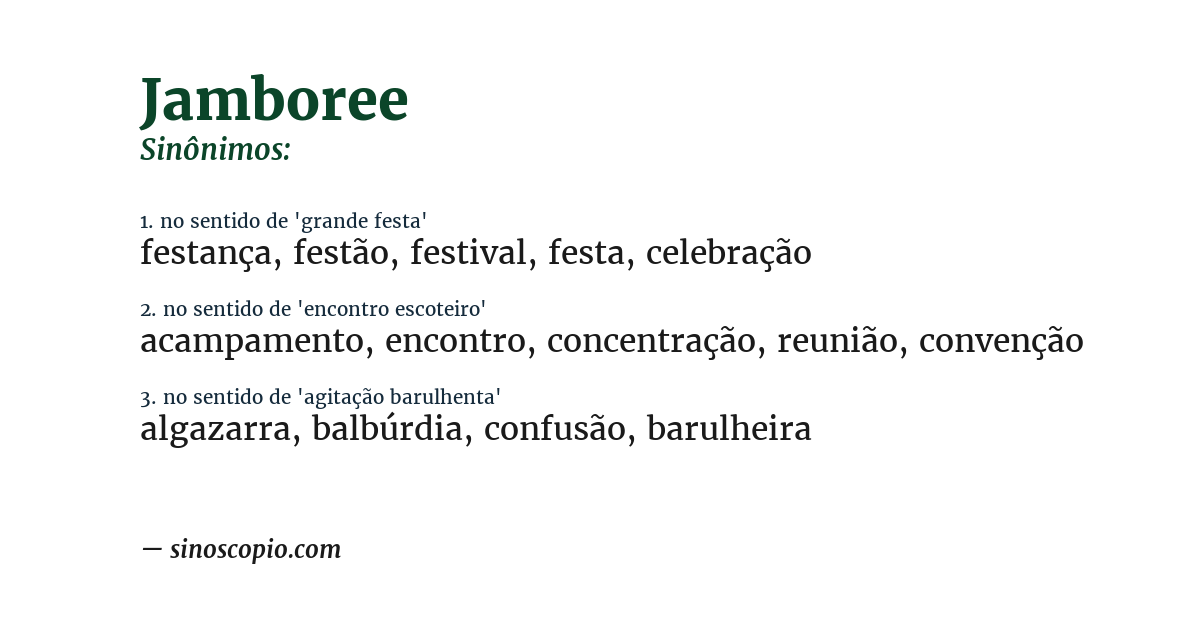 Sinônimo de jamboree
