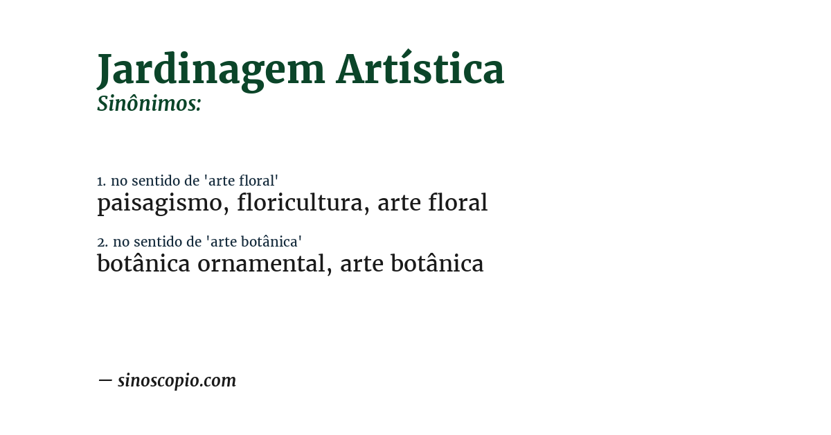 Sinônimo de jardinagem artística