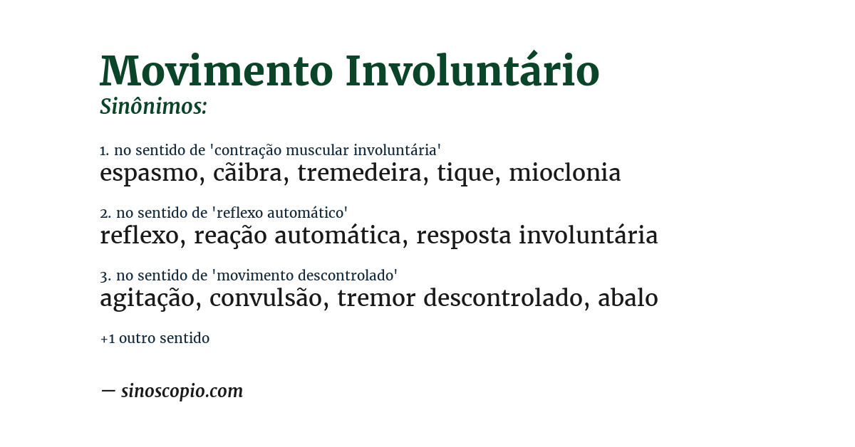 Sinônimo de movimento involuntário