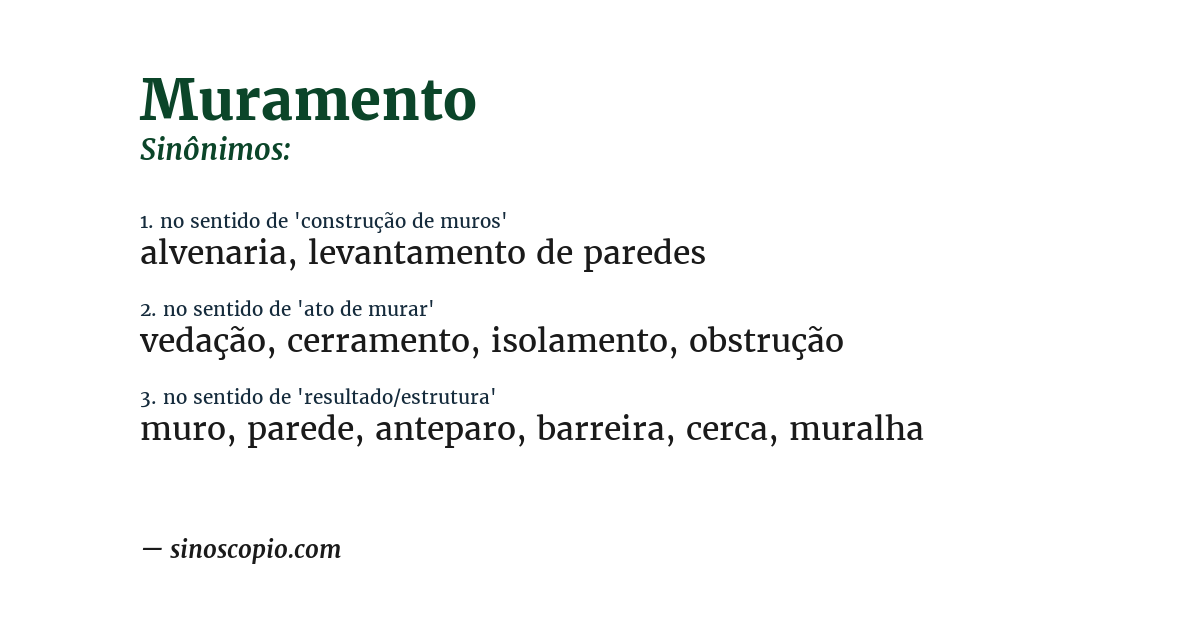 Sinônimo de muramento